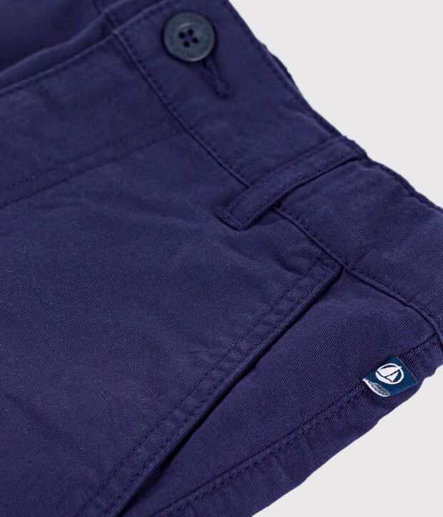 Children's Bermuda shorts in plain cotton blue