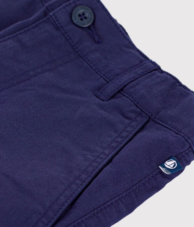 Children's Bermuda shorts in plain cotton blue