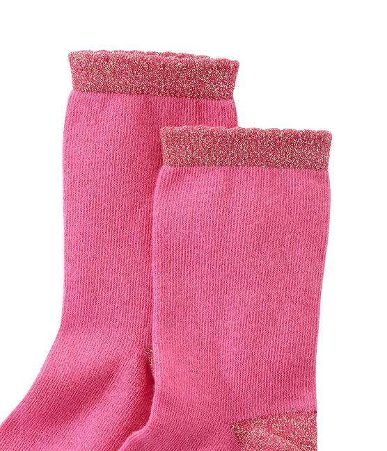 Girl's plain socks PETUNIA pink