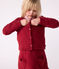Children's plain cotton cardigan AMARANTE