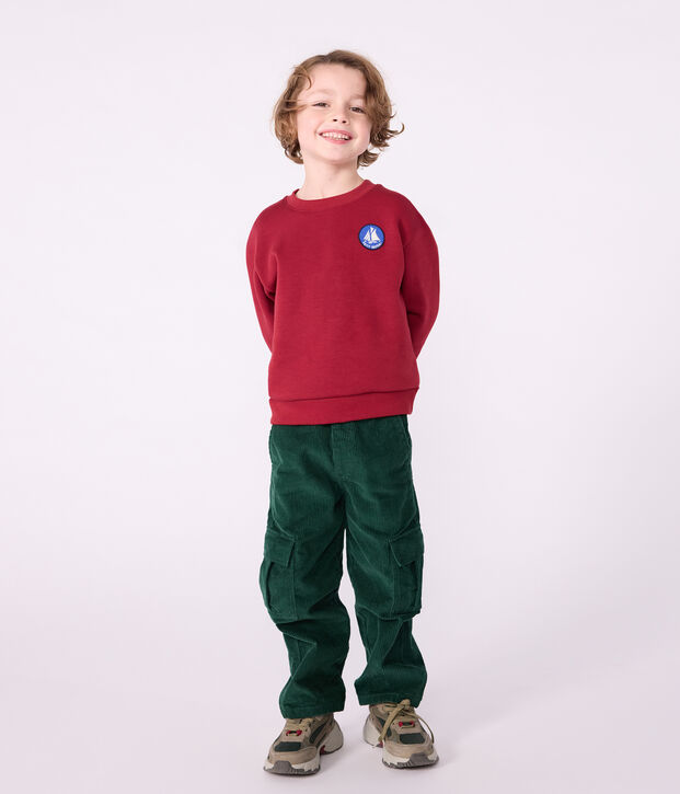 Children's plain cotton sweatshirt red