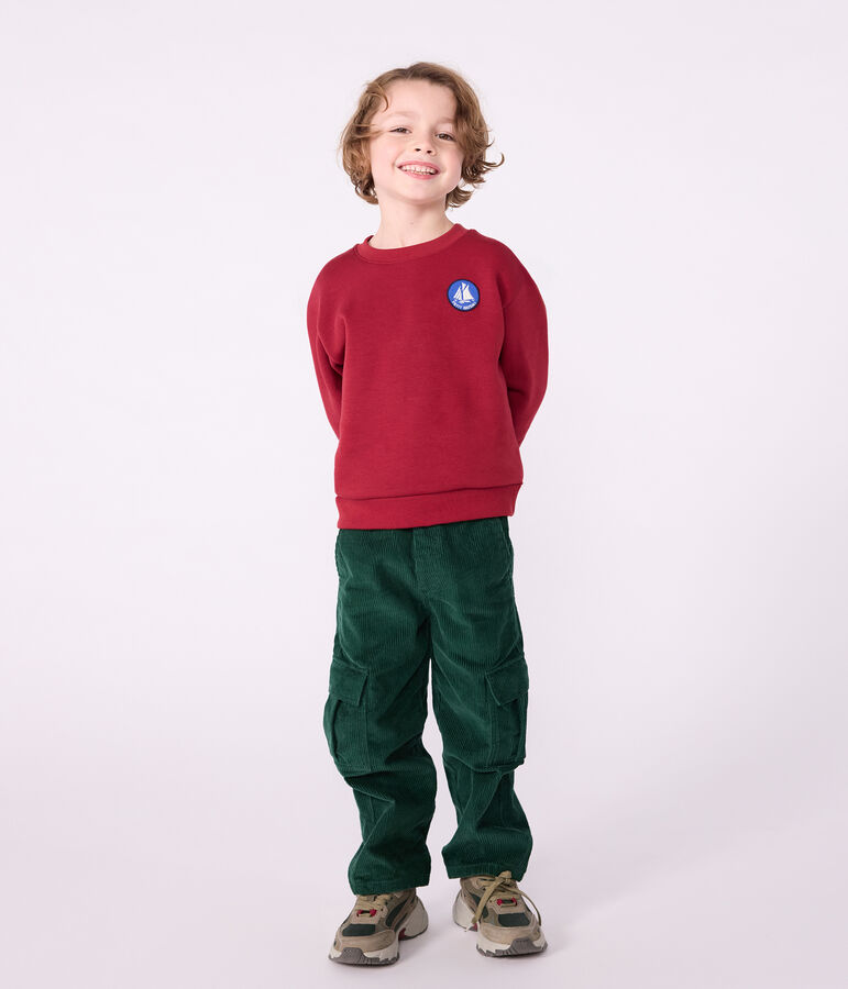 Children's plain cotton sweatshirt red