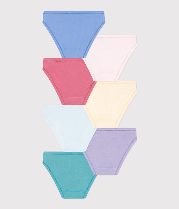 Children's Plain Cotton Knickers - 7-Pack multicolor
