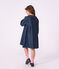 Children's plain, long-sleeved denim dress blue