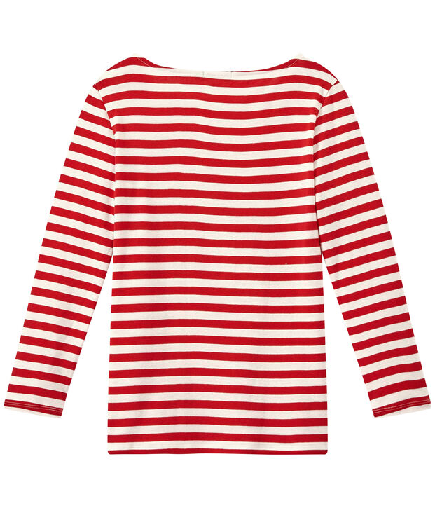 Women's long-sleeved heritage rib T-shirt red/white