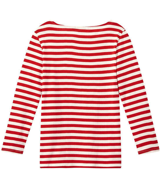 Women's long-sleeved heritage rib T-shirt TERKUIT red/MARSHMALLOW white