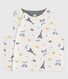 Babies' sleeveless reversible printed cotton cardigan