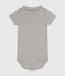 Babies' Short-Sleeved Cotton Bodysuit with Peter Pan Collar CHATON CHINE grey