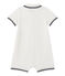 Baby boys' short dungaree in piqué jersey MARSHMALLOW white