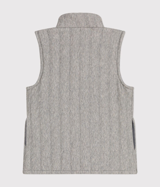 Children's sleeveless jacket for girls or boys in tube knit CHATON CHINE grey