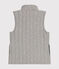 Children's sleeveless jacket for girls or boys in tube knit CHATON CHINE grey