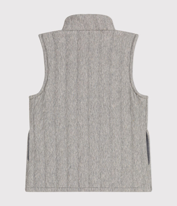 Children's sleeveless jacket for girls or boys in tube knit grey
