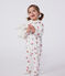 Babies' cotton pyjamas with a fruit pattern petal collar MARSHMALLOW white/MULTICO white