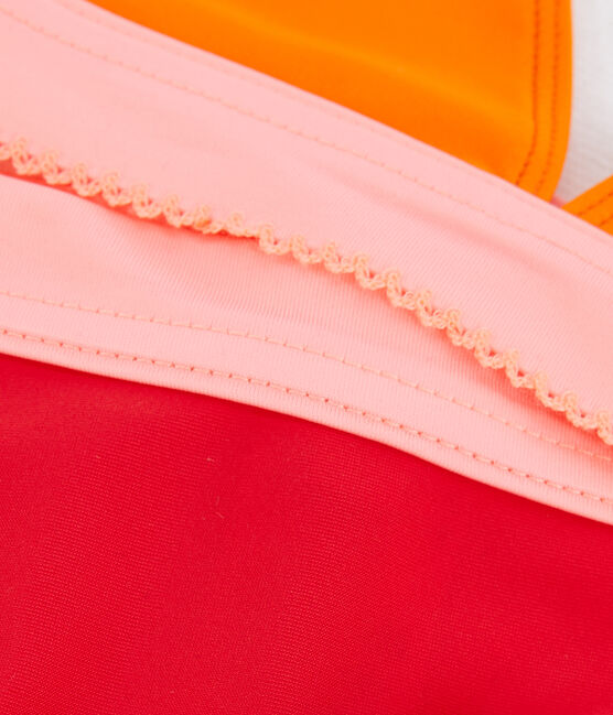 Girls' Eco-Friendly 2-Piece Swimsuit TIGER orange/MULTICO white