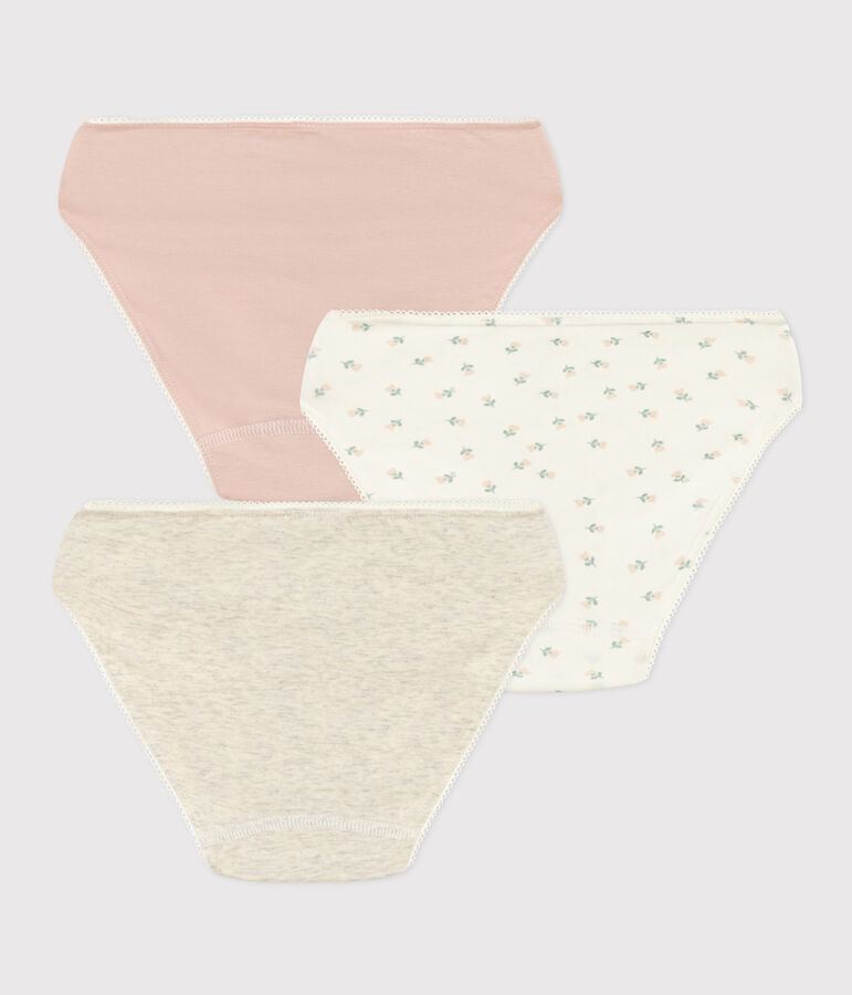 Girls' Floral Cotton and Elastane Briefs - 3-Pack multicolor