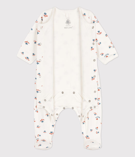 Babies' Floral Tube Knit Bodyjama MARSHMALLOW white/MULTICO white