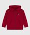 Children's zip-fastened plain cotton sweatshirt AMARANTE
