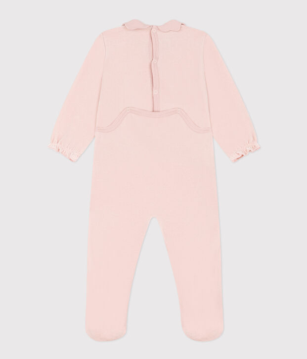 Babies' Plain Pink Velour Pyjamas pink
