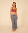 Women's Plain Cotton and Elastane Bra FAMEUX brown