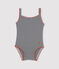 Baby Girls' Pinstriped One-Piece Swimsuit ABYSSE blue/LAIT white