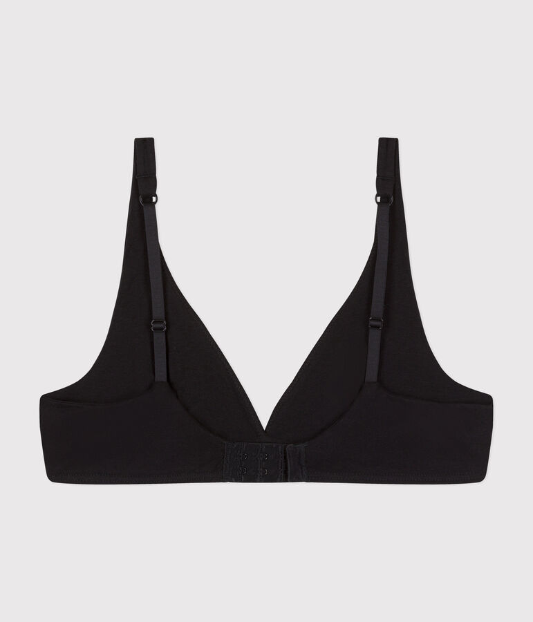 Women's spotted cotton and elastane bra black
