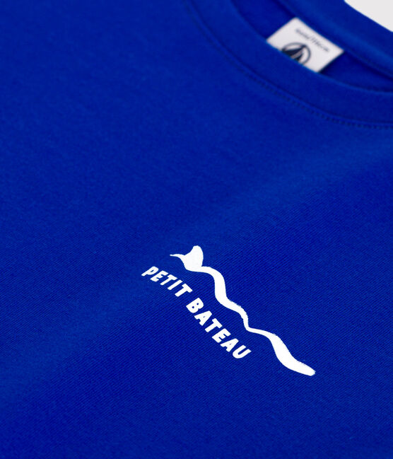 Children's short-sleeved printed cotton T-shirt PERSE blue