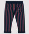 Baby boy's fleece trousers SMOKING blue/MULTICO white