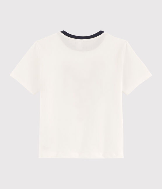 Boys' silkscreen print T-shirt MARSHMALLOW white