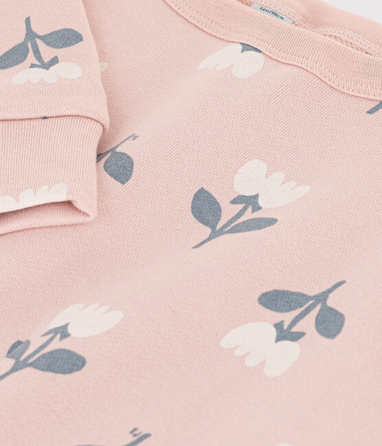  Girls' Fleece Sweatshirt SALINE pink/MULTICO white