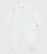 Babies' heart-print cotton pyjama suit with a collar