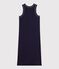 Women's long cotton vest dress blue