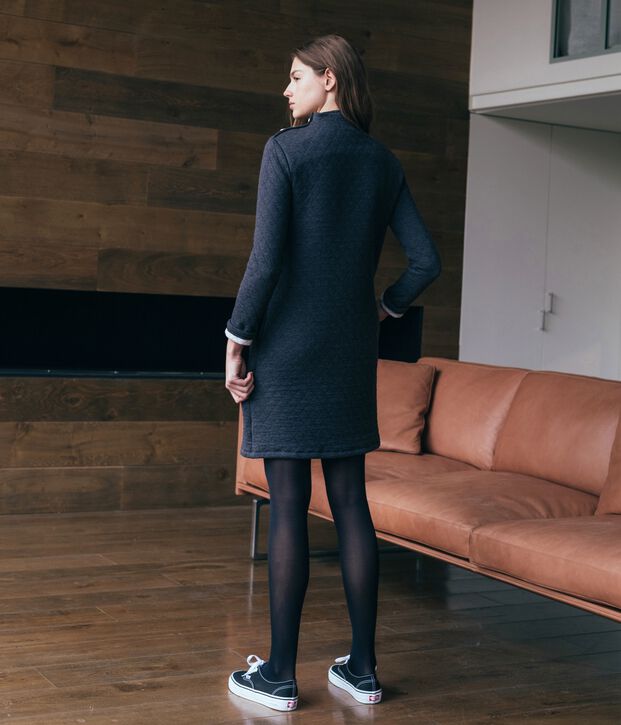 Women's Long-Sleeved Tube Knit Dress black