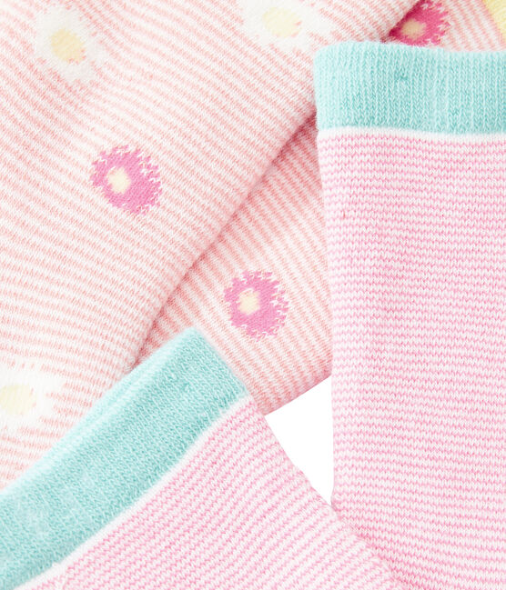 Set of 2 pairs of socks for girls MARSHMALLOW:SMOKING blue/MARSHMALLOW white