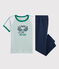 Boys' Short-sleeved Pyjamas MARSHMALLOW white/MULTICO white