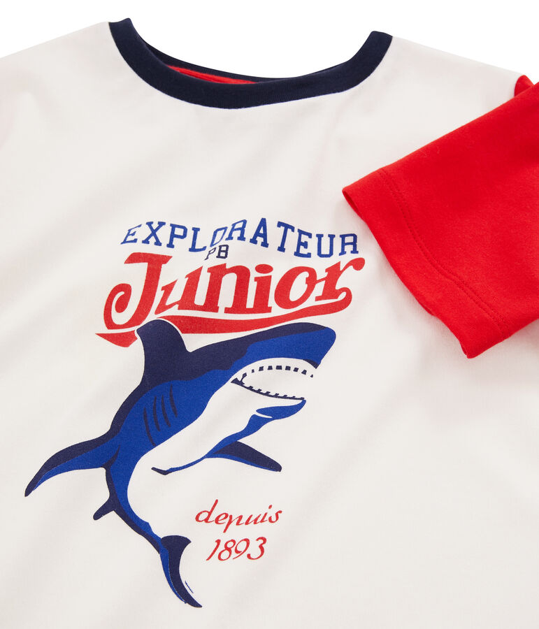 Boys' T-Shirt MARSHMALLOW white/PEPS red