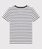 Women's Iconic Cotton V-Neck T-Shirt MARSHMALLOW white/SMOKING blue