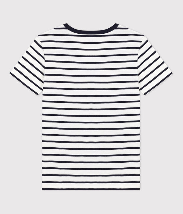 Women's Iconic Cotton V-Neck T-Shirt white/blue