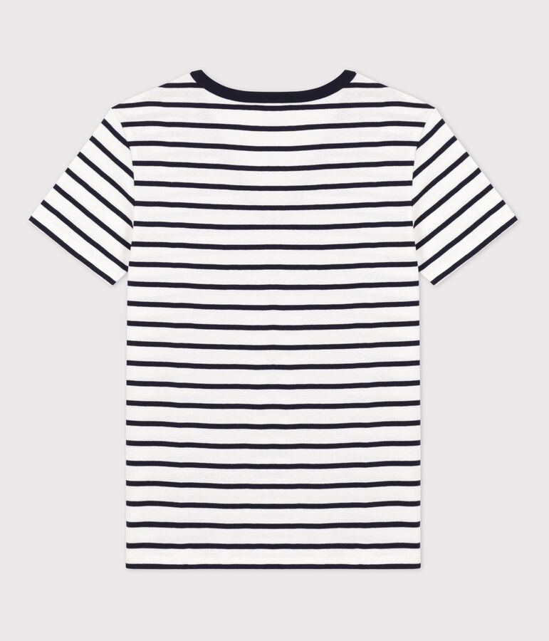 Women's Iconic Cotton V-Neck T-Shirt white/blue