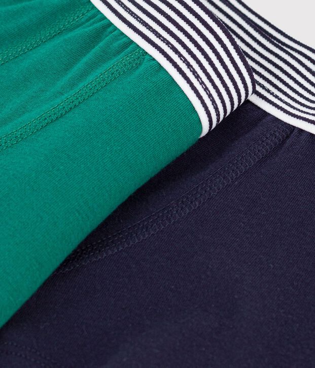 Pack of children's boxers in plain cotton and elastane multicolor