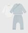 Babies' 2-piece velour gift set, the body embroidered with a bear CO2