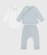 Babies' 2-piece velour gift set, the body embroidered with a bear
