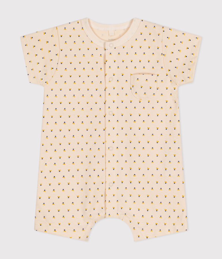 Babies' Lightweight Jersey Playsuit Ecru/multicolor