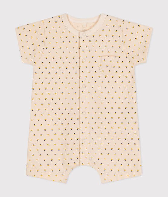 Babies' Lightweight Jersey Playsuit AVALANCHE white/MULTICO