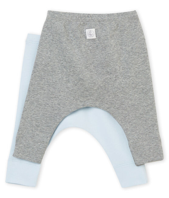 Unisex baby's set of two leggings in plain brushed soft cotton variante 1