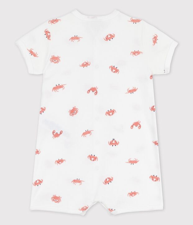 Babies' Little Crab Themed Cotton Playsuit white/multicolor