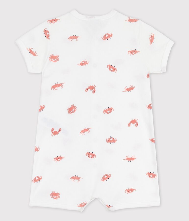 Babies' Little Crab Themed Cotton Playsuit white/multicolor