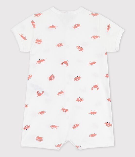 Babies' Little Crab Themed Cotton Playsuit MARSHMALLOW white/MULTICO white