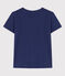Women's Straight Round-Neck Cotton T-Shirt CHALOUPE blue