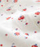 Baby girl's sleepsuit in brushed print soft cotton. MARSHMALLOW white/MULTICO white