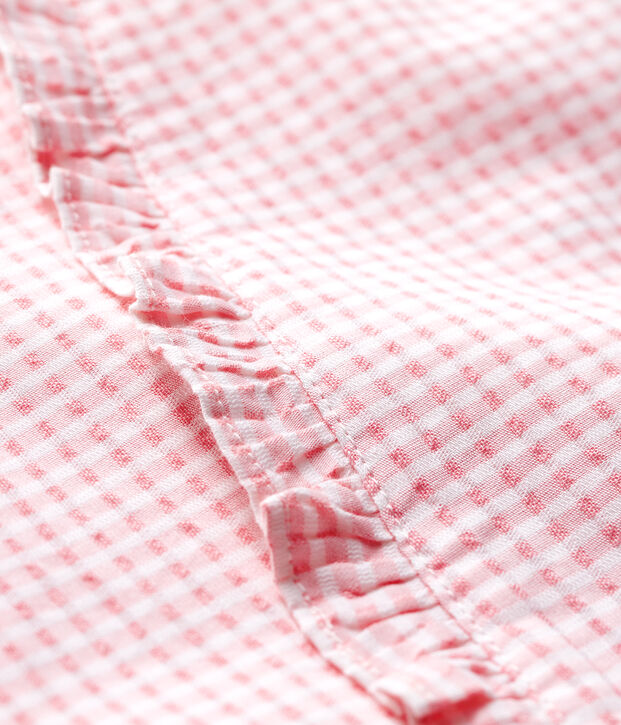 Baby Girls' Short-Sleeved Poplin Blouse pink/white